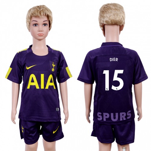 Tottenham Hotspur #15 Dier Sec Away Kid Soccer Club Jersey